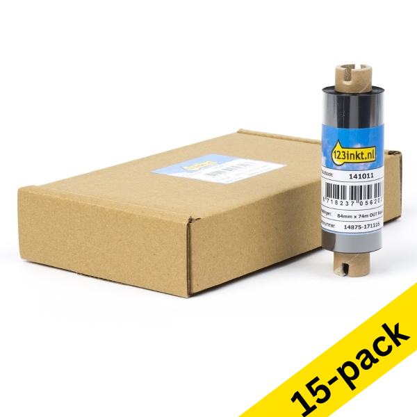 Zebra 5095 resin ribbon (05095GS08407), 84mm x 74m, 15-pack (123ink version) 05095GS08407C 141525 - 1