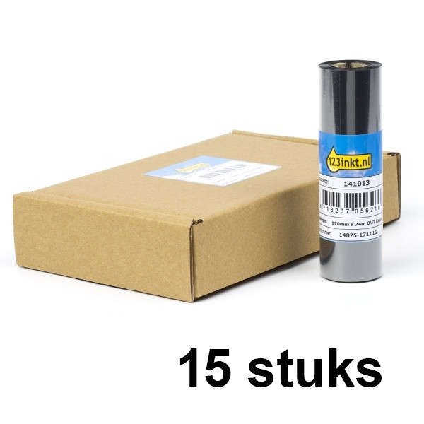 Zebra 5095 resin ribbon (05095GS11007) 110mm x 74m (123ink version) | 15-pack 141526 - 1