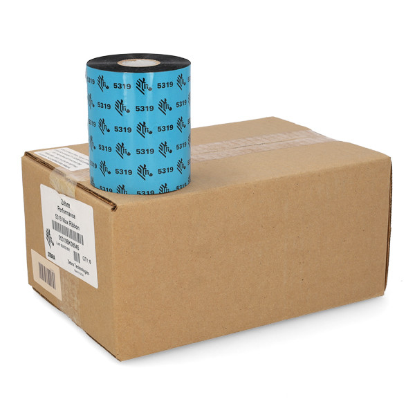 Zebra 5319 wax ribbon (05319BK08945) 89mm x 450m | 6-pack 144550 - 1
