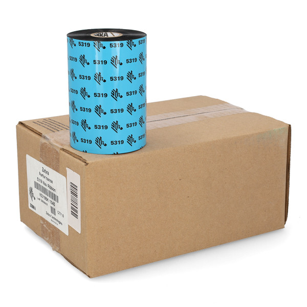 Zebra 5319 wax ribbon (05319BK11045) 110mm x 450m (6 ribbons) 141106 - 1