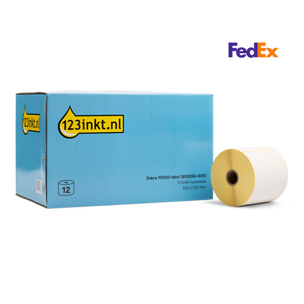 Zebra Z-Perform 1000D FedEx label (800284-605) 102 x 152mm (123ink version) | 12-pack 653297 - 1