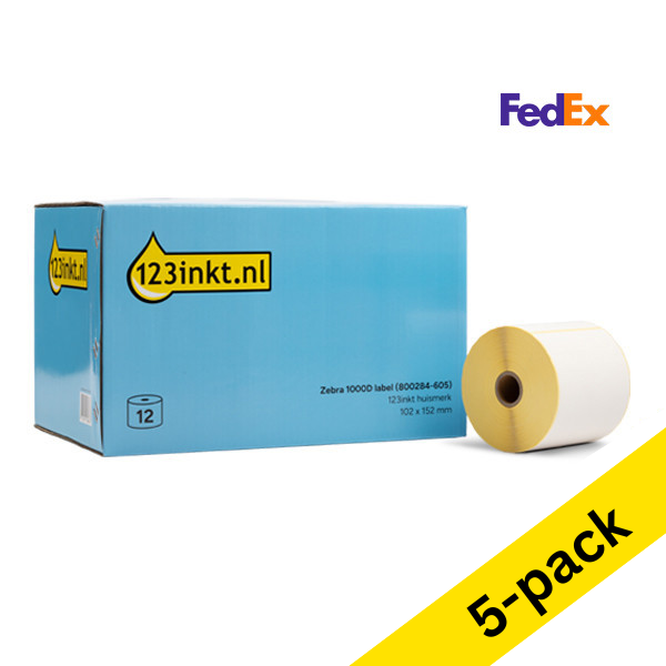 Zebra Z-Perform 1000D FedEx label (800284-605) 102 x 152mm (123ink version) | 12-pack x5 653306 - 1