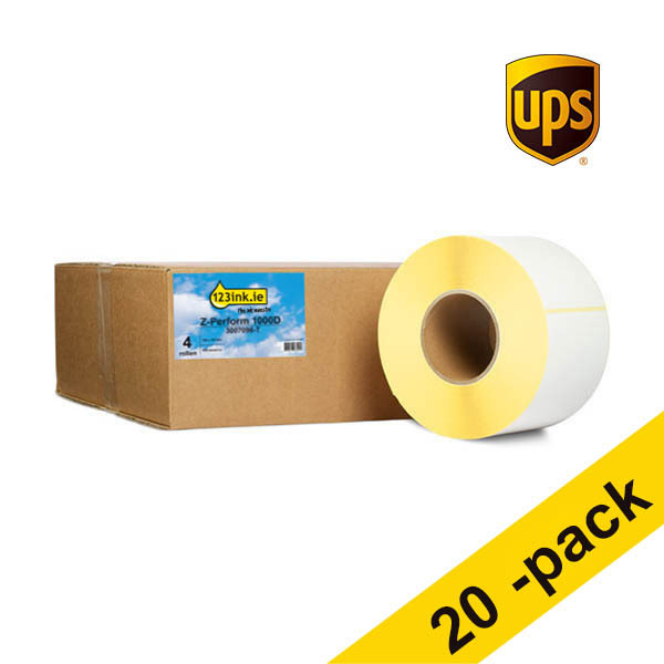Zebra Z-Perform 1000D UPS label (3007096-T) 102 x 152mm (123ink version) | 4-pack x5 653191 - 1