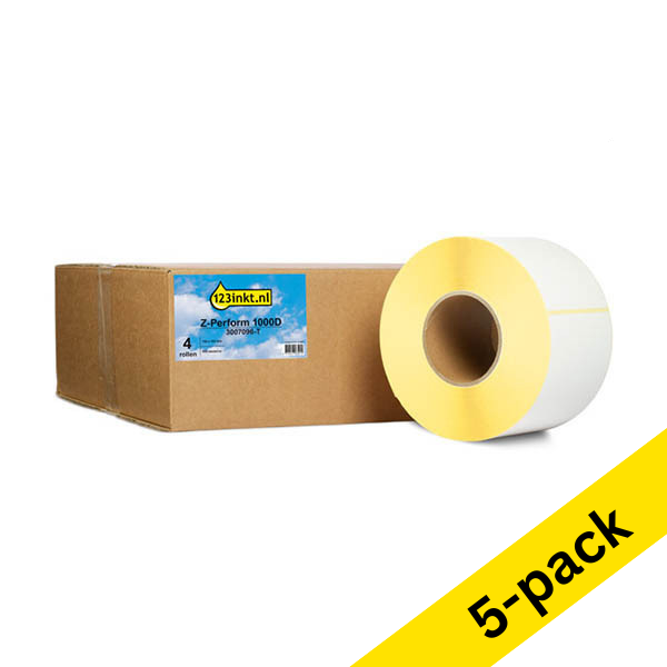 Zebra Z-Perform 1000D post label (3007096-T) 102 x 152mm (123ink version) | 4-pack x5 653371 - 1