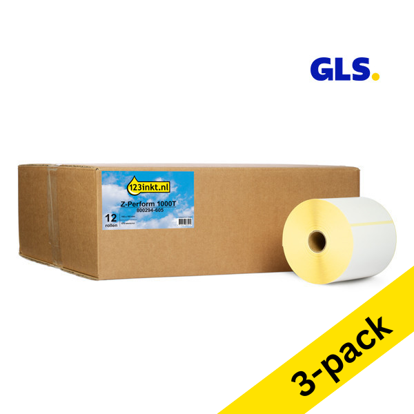 Zebra Z-Perform 1000T GLS label (800294-605) 102 x 152mm (123ink version) | 12-pack x3 653249 - 1