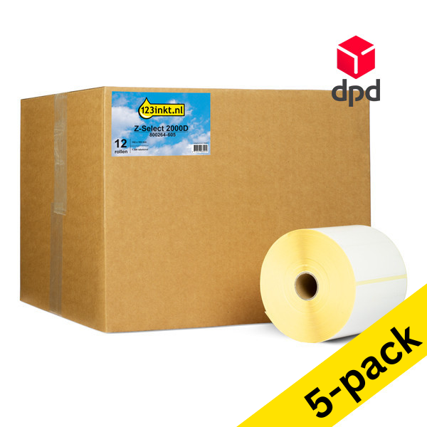 Zebra Z-Select 2000D DPD label (800264-605) 102 x 152mm (123ink version) | 12-pack x5 653428 - 1