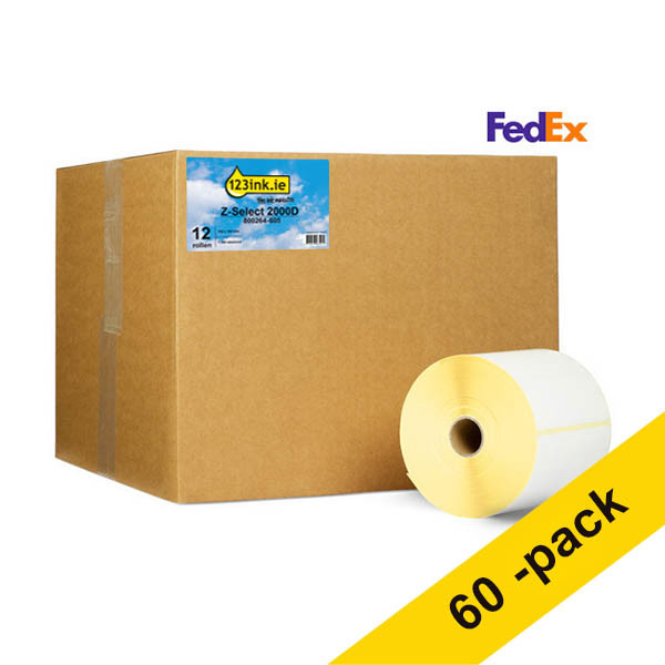 Zebra Z-Select 2000D FedEx label (800264-605) 102 x 152mm (123ink version) | 12-pack x5 653308 - 1