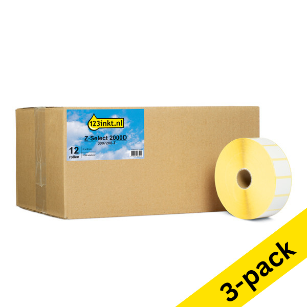 Zebra Z-Select 2000D label (3007208-T) 31mm x 22mm (123ink version) | 3 x 12-pack 650735 - 1