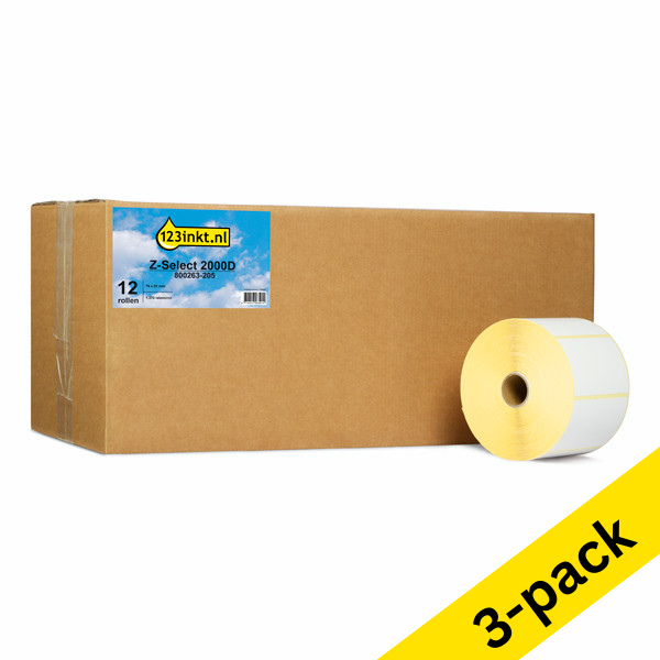 Zebra Z-Select 2000D label (800263-205) 76 x 51mm (123ink version) | 12-pack x3 650718 - 1