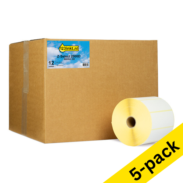 Zebra Z-Select 2000D label (800264-155) 102mm x 38mm (5 x 12-pack) (123ink version) 800264-155C 650719 - 1