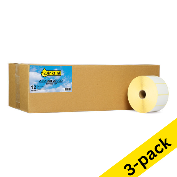 Zebra Z-Select 2000D removable label (800262-127) 57 x 32mm (123ink version) | 12-pack x3 650720 - 1