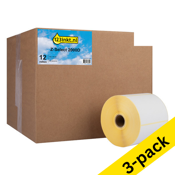 Zebra Z-Select 2000D removable label (880239-076D) 102 x 76mm (123ink version) | 12-pack x3 650744 - 1
