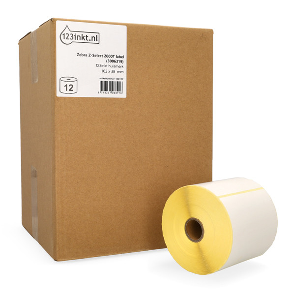 Zebra Z-Select 2000T label (3006319) 102 x 38mm (123ink version) | 12-pack 140117 - 1
