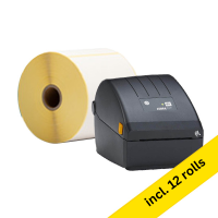 Zebra ZD220d direct thermal label printer with USB + 123ink version label (800284-605) 102mm x 152mm (12 rolls) 832933