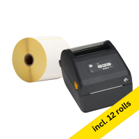 Zebra ZD421d direct thermal label printer with Bluetooth + 123ink version label (800284-605) 102mm x 152mm (12 rolls) 833471