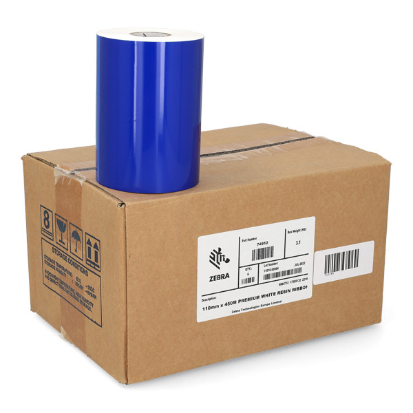 Zebra resin ribbon (74912) 110mm x 450m | 6-pack 144596 - 1