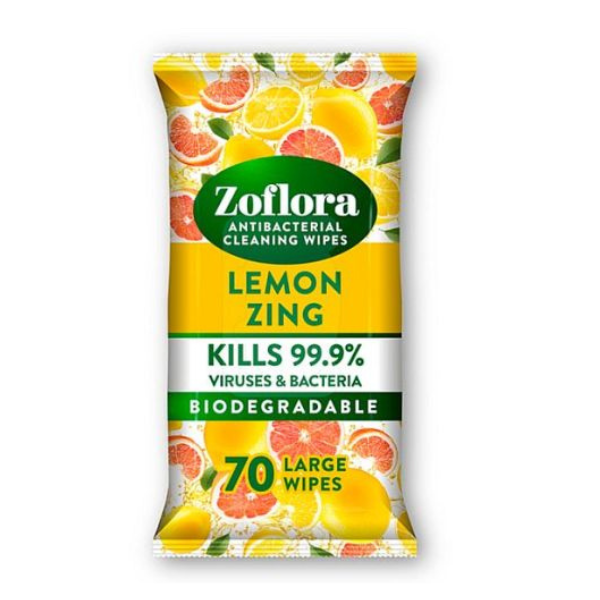 Zoflora Lemon Zing disinfectant wipes (70 wipes)  SZO00083 - 1
