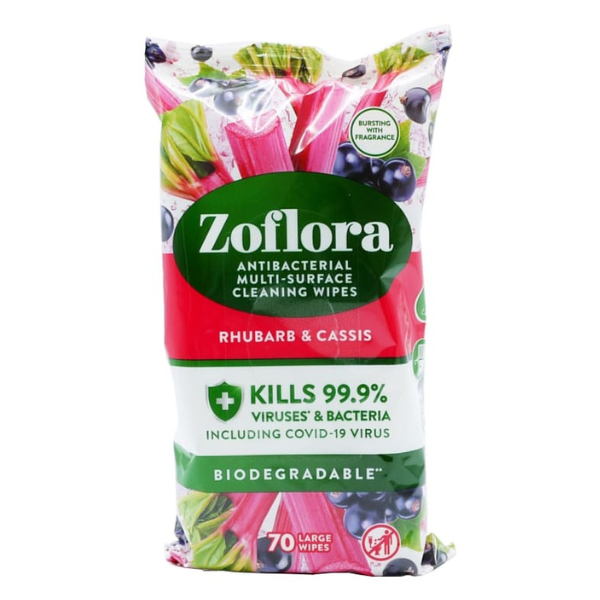 Zoflora Rhubarb & Cassis disinfectant wipes (70 wipes)  SZO00085 - 1