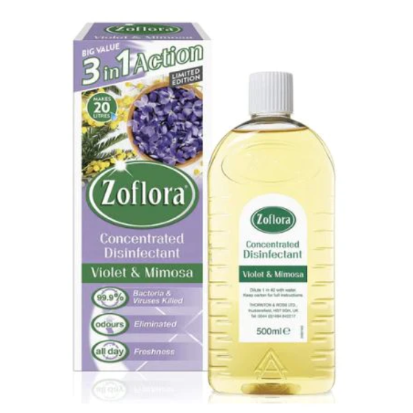 Zoflora Violet & Mimosa all-purpose concentrate disinfectant, 500ml  SZO00063 - 1