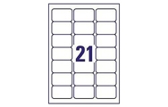 21 per sheet (63.5 x 38.1 mm)
