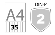 DIN P-2 (35 strips per A4)