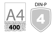 DIN P-4 (400 chips per A4)