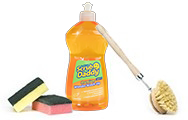 Washing up liquid & dish brushes