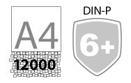 DIN P-6+ (12,000 shreds per A4)