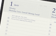 Daily agenda (time schedule)