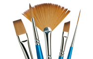 Watercolour paint brushes