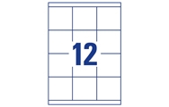 12 per sheet (63.5 x 72 mm)